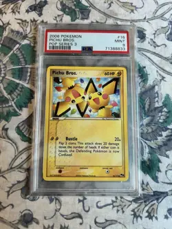 Pichu Bros Pop Series 3 Pokemon Card Rare Vintage Old PSA 9 - Image 1