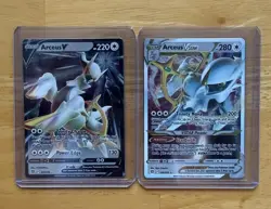 Pokemon SWSH Arceus 122/172 & 123/172 Metal Promo Cards Set Of 2 NM - Image 1