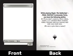1x BLANK Hero Token - (Commander Party Event) MTG Final Fantasy NM Magic - Image 1