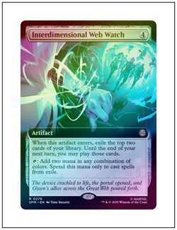 1x Interdimensional Web Watch, Foil, Extended Art, Spider-Man, Magic MTG NM - Image 1