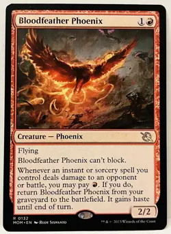 MTG-Bloodfeather Phoenix- #132- March of the Machine-Regular-NM - Image 1
