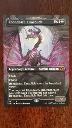Ebondeath, Dracolich AFR [Borderless] EX/LP #292 MTG Magic the Gathering Black - Image 1