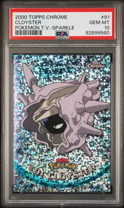 2000 TOPPS CHROME POKEMON T.V. SPARKLE #91 CLOYSTER PSA 10 - Image 1