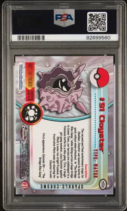 2000 TOPPS CHROME POKEMON T.V. SPARKLE #91 CLOYSTER PSA 10 - Image 2