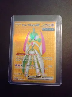 Pokemon TCG Iron Valiant ex - 261/182 Paradox Rift Gold Hyper Rare NM - Image 1