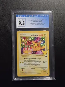 Pokemon 2021 Celebrations Birthday Pikachu Black Star Promo CGC 9.5 Blue Label - Image 1