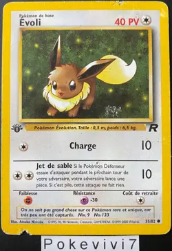 Carte Pokemon EVOLI 55/82 Team Rocket Wizards EDITION 1 FR (VERSO !!) - Image 1