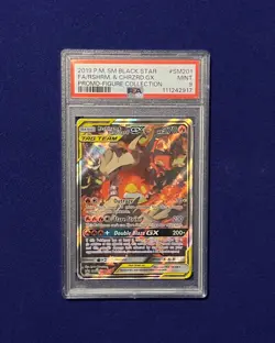 PSA 9 Reshiram & Charizard GX #SM201 Black Star Promo 2019 Pokemon MINT - Image 1