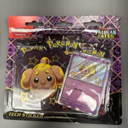 Pokemon TCG Paldean Fates Tech Sticker Collection 3 Packs - Fidough - NEW - Image 1