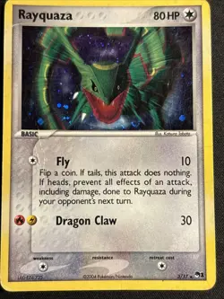 Pokemon TCG Rayquaza 3/17 Holo Pop Series 1 DMG - Image 1