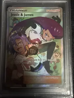 2019 Pokemon Sun Moon Hidden Fates Jessie & James Full Art #68/68 PSA 10 - Image 3
