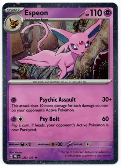 Pokemon - Prismatic Evolutions Cosmos Holo Espeon 033/131 NM DOUBLE SWIRL - Image 1