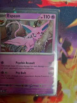Pokemon - Prismatic Evolutions Cosmos Holo Espeon 033/131 NM DOUBLE SWIRL - Image 4