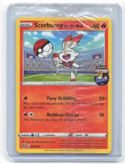2020 Scorbunny On The Ball Pokemon Promos Rare Regular #4/5 (Sealed) - Image 1