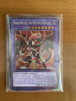 Yugioh Masquerade the Blazing Dragon Quarter Century Secret Rare RA02 - Image 1