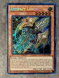 Yu-Gi-Oh! TCG Artifact Lancea RA01-EN006 Secret Rare 1st Edition Near Mint - Image 1