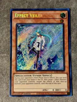 Yugioh Effect Veiler RA01-EN003 Secret Rare 1st Ed NM - Image 1