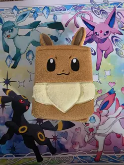 Eevee Deck Box Pokemon Prismatic Evolutions SPC Card Storage Fuzzy - Image 1
