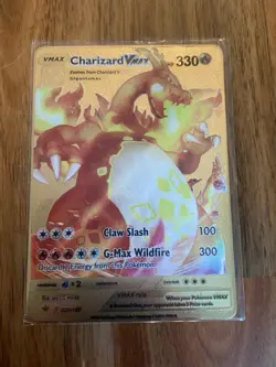 Pokemon Charizard Gold Metal Card - Ships Fast - Image 1