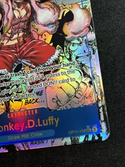 One Piece Card Game Monkey.D.Luffy English Manga Alt Art OP11-118 Near Mint - Image 2