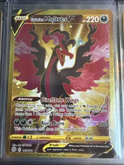 Pokemon TCG Brilliant Stars Galarian Moltres v Gold SR Card 183/172 MINT - Image 1