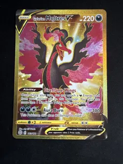 Pokemon TCG Brilliant Stars Galarian Moltres v Gold SR Card 183/172 MINT - Image 2