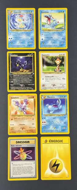 French Version Neo Genesis Regular WoTC Pokemon TCG *8-Card* LOT LP - US Seller - Image 1