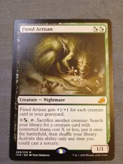MTG Magic the Gathering Fiend Artisan (220/427) Ikoria Lair of Behemoths LP - Image 1