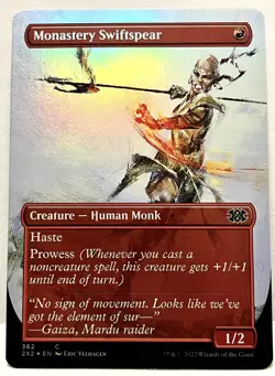 MTG Monastery Swiftspear (Borderless) FOIL Double Masters 2022 #362 NM - Image 1