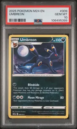 2025 POKEMON M24 EN-MCDONALD'S COLLECTION #009 UMBREON PSA 10 - Image 1