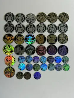 Pokemon TCG Official Lot of 43 Coins DUPLICATES Jumbo Regular Pikachu Eevee - Image 1