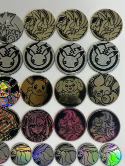 Pokemon TCG Official Lot of 43 Coins DUPLICATES Jumbo Regular Pikachu Eevee - Image 3
