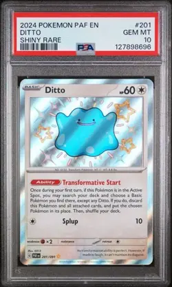 2024 POKEMON PAF EN-PALDEAN FATES SHINY RARE #201 DITTO PSA 10 GEM MINT - Image 1