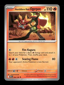 Hearthflame Mask Ogerpon Uncommon SV10: Destined Rivals 044/182 NM Pokemon NM - Image 1