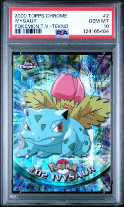 2000 TOPPS CHROME POKEMON T.V. TEKNO #2 IVYSAUR PSA 10 - Image 1