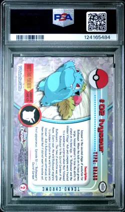 2000 TOPPS CHROME POKEMON T.V. TEKNO #2 IVYSAUR PSA 10 - Image 2
