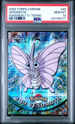 2000 TOPPS CHROME POKEMON T.V. TEKNO #49 VENOMOTH PSA 10 - Image 1