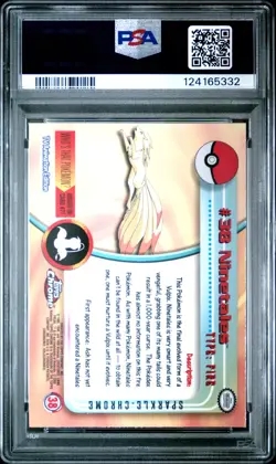 2000 TOPPS CHROME POKEMON T.V. SPARKLE #38 NINETALES PSA 10 - Image 2