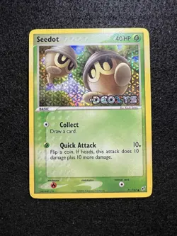 Pokemon Seedot Reverse Holo Stamped from EX Deoxys in DMG condition. - Image 1
