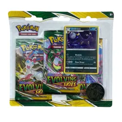 POKEMON EVOLVING SKIES 3 Pack Blister Umbreon Promo NEW SEALED SWORD AND SHIELD - Image 1