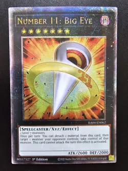 Number 11: Big Eye Quarter Century Secret Rare RA04-EN062 1st Edition - Image 1