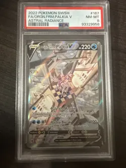 Pokemon Card PSA 8 Origin Forme Palkia V Sword & Shield Astral Radiance 167/189 - Image 1