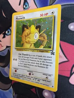 Pokemon Card MEOWTH |Game Boy Holo / BLACK STAR PROMO-Rare | Card #10 Vintage MP - Image 3
