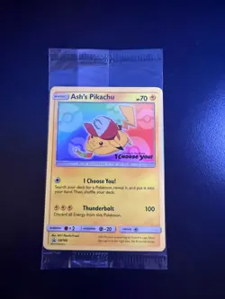 Sealed Ash's Pikachu SM108 Sun & Moon Black Star Promo I Choose You Pokemon card - Image 1