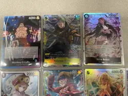 ONE PIECE TCG Card Lot Fresh New NM Foil Promo Luffy Nico Robin Carrot Zoro - Image 2
