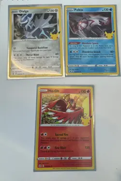 Pokemon Card Lot Celebrations 2021 Dialga 020/025 Palkia 004/025 Ho-Oh 001/025 - Image 1