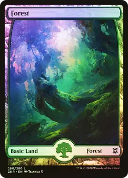 Forest (#280) (Full Art) Zendikar Rising Foil Mtg Magic English - Image 1