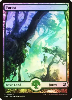 Forest (#278) (Full Art) Zendikar Rising Foil Mtg Magic English - Image 1