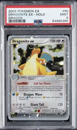 2003 POKEMON EX DRAGON #90 DRAGONITE EX-HOLO PSA 9 - Image 1