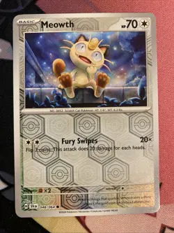 Pokemon TCG Shrouded Fable Reverse Holo Meowth 048/064 - Image 1